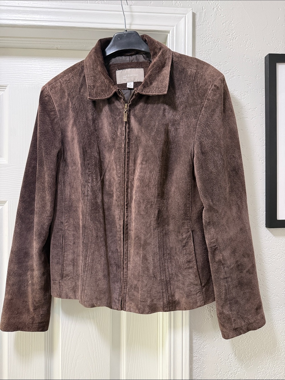 croft & barrow Brown Suede Zip Jacket